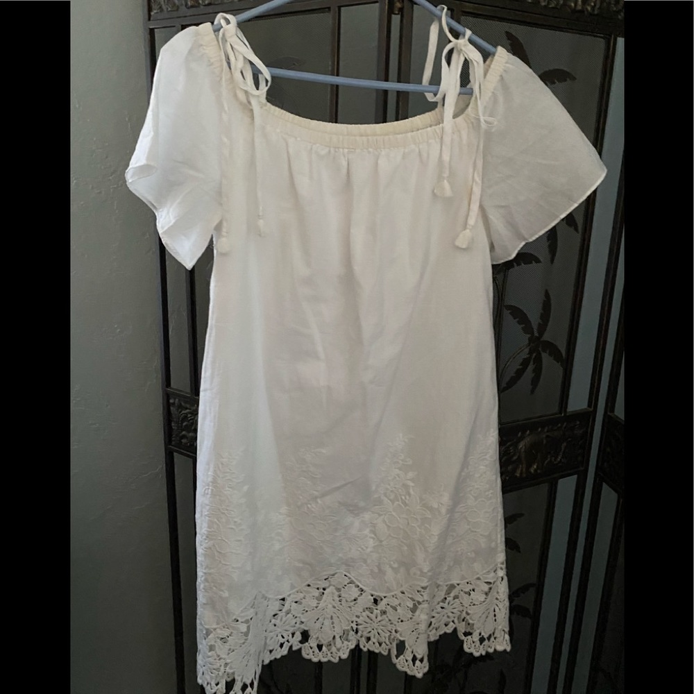 NWT Madewell white embroidered sun dress Med